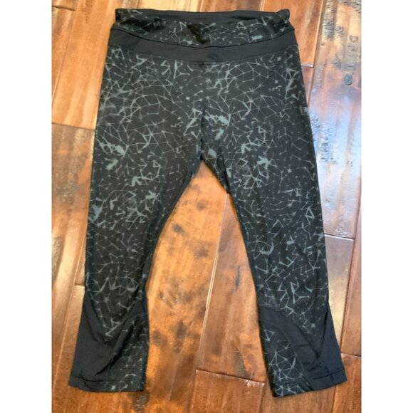 Lululemon Pedal Pace Crop Leggings Star Crushed Coal Black Zip Pocket Size 8 - Picture 1 of 8